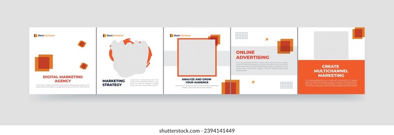 Carousel Post Template, Microblog Carousel Template For Social Media Pos for business.
