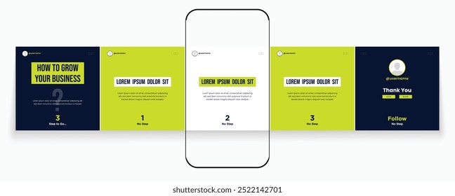Carousel post template set, Editable carousel template, social media carousel post for business, Simple and minimal carousel banner design