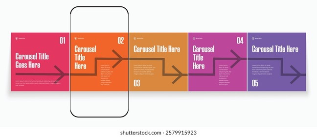 Carousel post template set, editable carousel post, social media carousel post for business.
