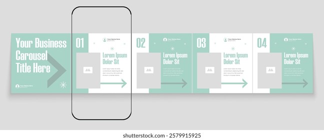 Carousel post template set, editable carousel post, social media carousel post for business.