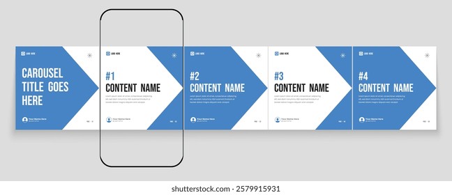 Carousel post template set, editable carousel post, social media carousel post for business.