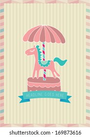 carousel poster template vector/illustration / background/ greeting card