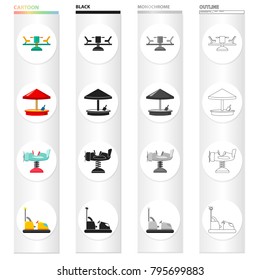 Carousel, rest, holiday and other web icon in cartoon style.Airplane, car, entertainment icons in set collection.