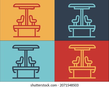 Carousel With Seats Logo, Simple Flat Icon of carousel,park,fun
