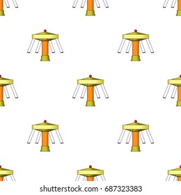 Carousel with seats on chains for children. Amusement park.Amusement park single icon in cartoon style vector symbol stock illustration.