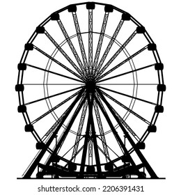 Carousel Silhouette Vector 62. Vector Illustration Of Carousel Isolated On White Background.