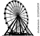 Carousel Silhouette Vector 66. Vector Illustration Of Carousel Isolated On White Background.