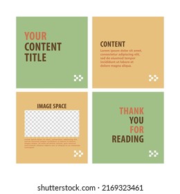 Carousel social media post template using autumn colors. Microblog post style. Suitable for fun fact, explanatory post, and commerce.