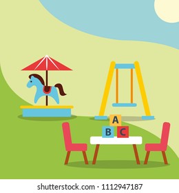 carousel swing and table blocks alphabet toys