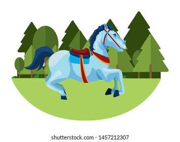 carousel symbol in the forest isolated vector illustration graphic design