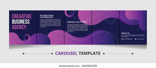 Carousel template Creative design with best shapes , Social media post design, banner colorful post