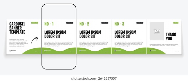 Carousel template design for social media promotion. Editable carousel design layout.