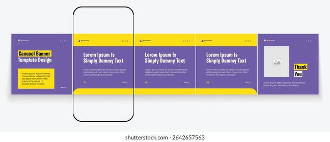 Carousel template design for social media promotion. Editable carousel design layout.