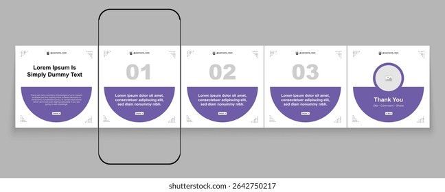 Carousel template design for social media promotion. Editable carousel design layout.