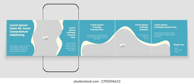 Karussell-Vorlage oder Social Media Post Layout Design, Set Business Microblog Karussell Post