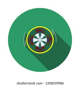 Carousel top view icon. Flat color design. Vector illustration.