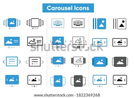 Carousel UI Icons, image. Photo slider, slider icon. Vector Illustration.