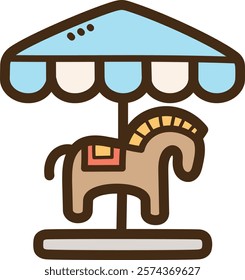 Carousel vector doodle illustration and graphic