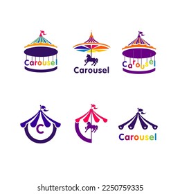Carousel vector logo graphic set