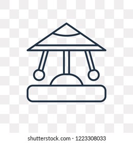 Carousel vector outline icon isolated on transparent background, high quality linear Carousel transparency concept can be used web and mobile