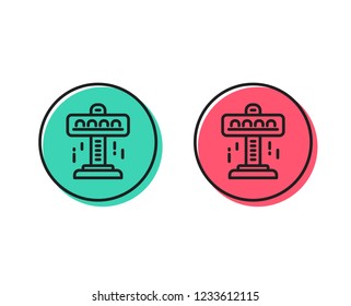 Carousels line icon. Amusement attraction park sign. Positive and negative circle buttons concept. Good or bad symbols. Attraction Vector