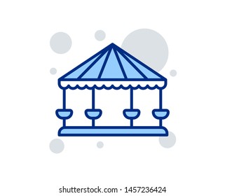 Carousels line icon. Amusement park sign. Linear design sign. Colorful carousels icon. Vector