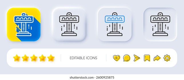 Carousels line icon. Neumorphic, Flat shadow, 3d buttons. Amusement attraction park sign. Line attraction icon. Social media icons. Vector