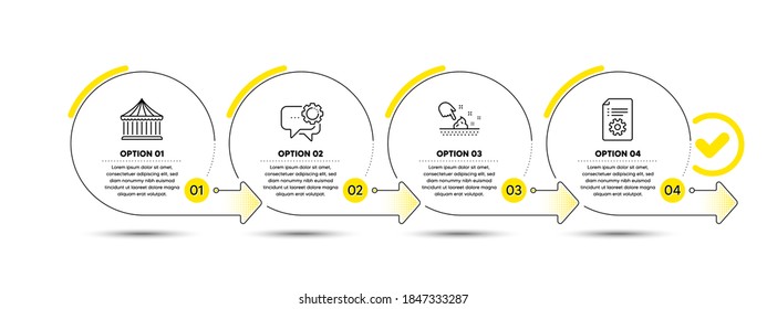 Carousels, Skin moisture and Employees messenger line icons set. Timeline process infograph. Technical documentation sign. Attraction park, Wet cream, Speech bubble. Manual. Business set. Vector