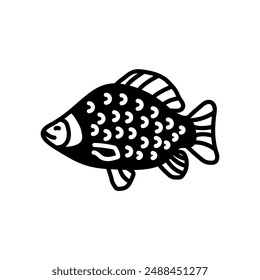 Carp Fish Glyph Icon, Vector illustration