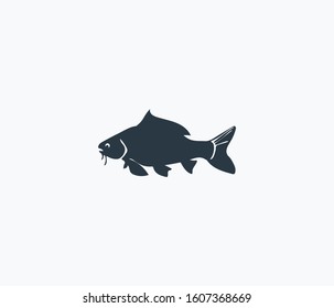 Carp fish icon isolated on clean background. Carp fish icon concept drawing icon in modern style. Vector illustration for your web mobile logo app UI design.