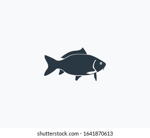 Carp fish icon isolated on clean background. Carp fish icon concept drawing icon in modern style. Vector illustration for your web mobile logo app UI design.