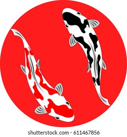 carp fish of japan vector logo illustration background. 