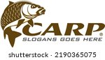 Carp Fish Logo. Unique and fresh Carp fish jumping out of the water. Great to use as your Carp fishing Activity. 