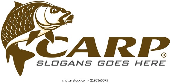 Carp Fish Logo. Unique and fresh Carp fish jumping out of the water. Great to use as your Carp fishing Activity. 