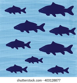 Carp fish pattern backgrounds. Vector and illustration.