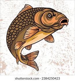 Arte vector de peces carpa. Ilustración