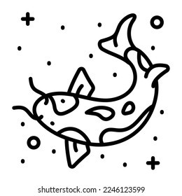 Carp fish vector design in modern style