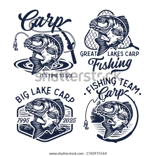 Carp Fish\
Vector Illustration. Common Carp Emblems. Common Carp Illustration.\
Isolated on white\
background.