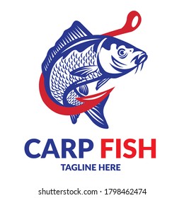 Carp Fish Vector Illustration, Good For Fish Company Distribution And Supplier Also Fishing Shop Logo