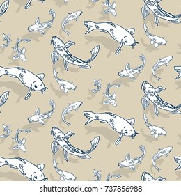 carp fish vector pattern japanese
