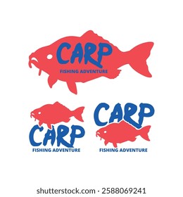 CARP FISHING ADVENTURE logo illustration vector design