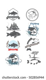 Carp Fishing Icons set
