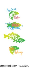 Carp Fishing Icons set