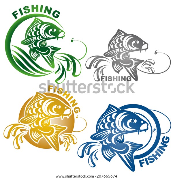 Download Carp Fishing Logo Stock Vector (Royalty Free) 207665674