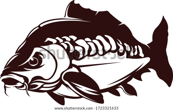 Carp Fishing Logo. Great Carp fishing vector\
to use as your fishing activity.\
