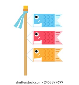 carp flag for japanese children day, vector illustration