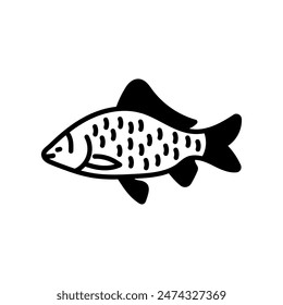 Carp Glyph Icon, Vector illustration