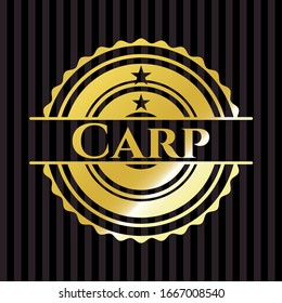 Carp golden emblem. Vector Illustration. Detailed.
