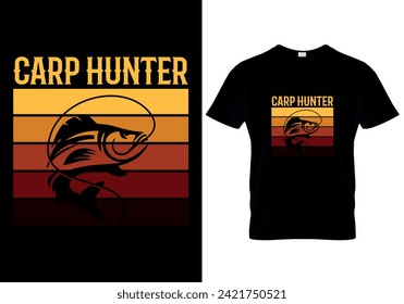 Carp Hunter T-shirt design. vector illustration 