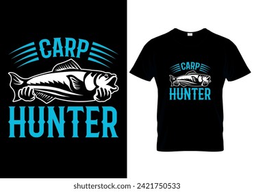 Carp Hunter T-shirt design. vector illustration 